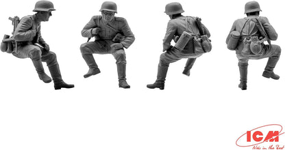 ICM ICM35634 1:35-German Tank Riders (1942-1945) 4 Figs, 0.69 x 1.3 x 5.08 cm