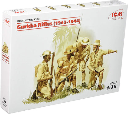 ICM ICM35563 1:35-Gurkha Rifles (1944) 4 Figs,black