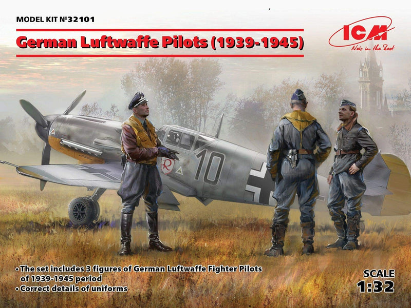 ICM ICM32101 1:32-German Luftwaffe Pilots (1939-1945),Black