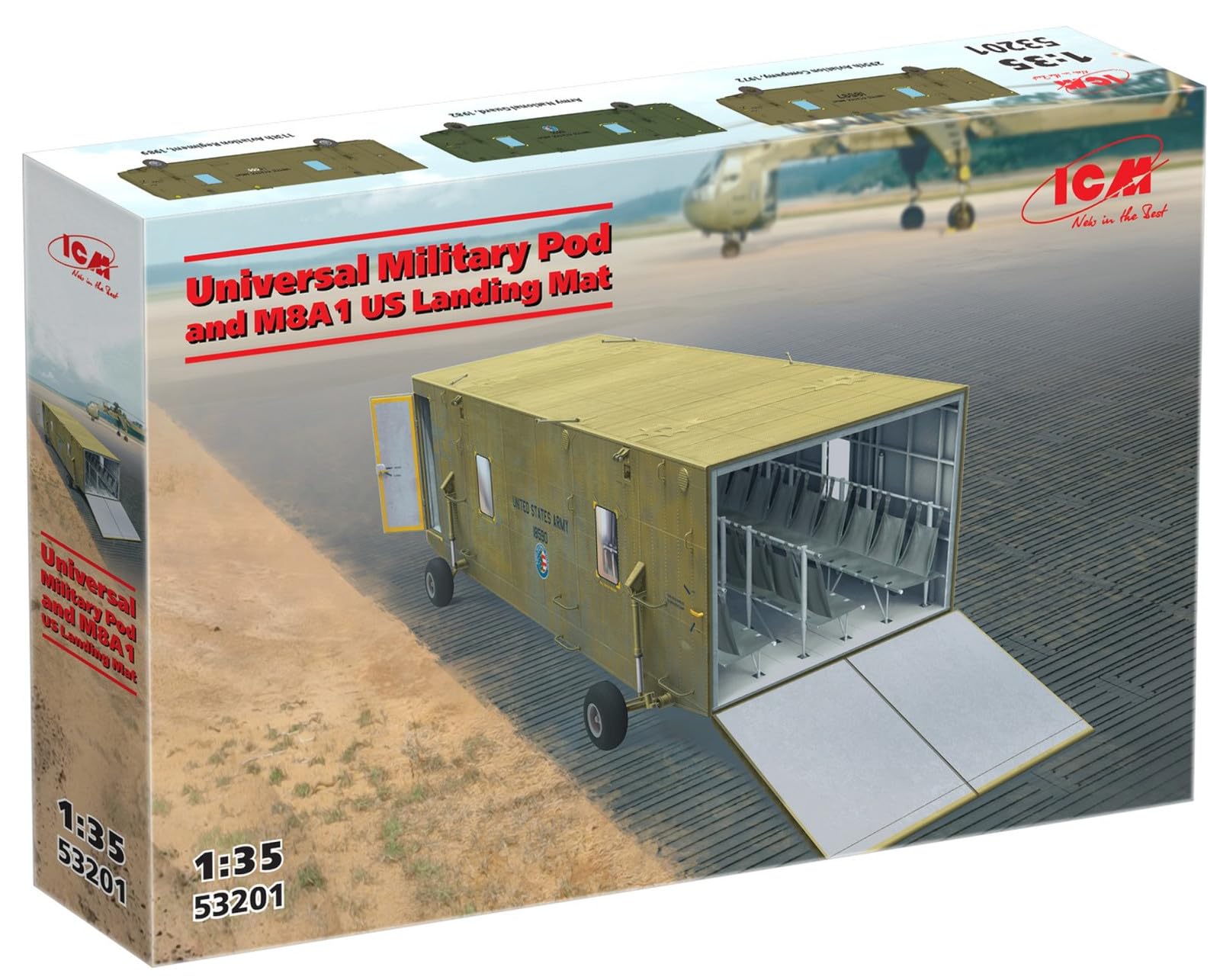 ICM - Modello universale militare Pod And M8a1 Landing Mat |icm|53201| 1:35 Modello Char Promo