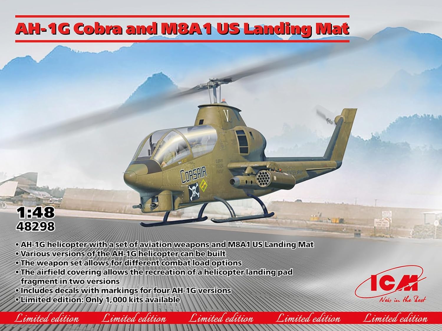 ICM 1:48 - AH-1G Cobra & M8A1 US Landing Mat