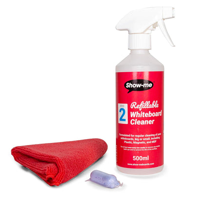 Show-me Whiteboard cleaning kit | Sprays | Pens | Eraser | Cloths | Keep whiteboards sparkling clean