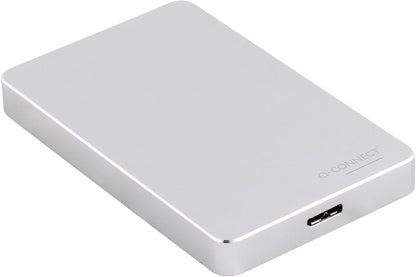 Q-Connect Portable External Hard Drive 2TB with USB Cable Silver KF18084