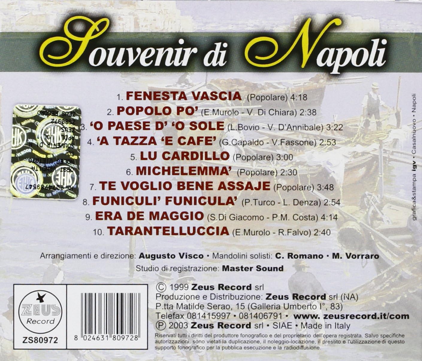 Souvenir Di Napoli Vol.1 Mandolini