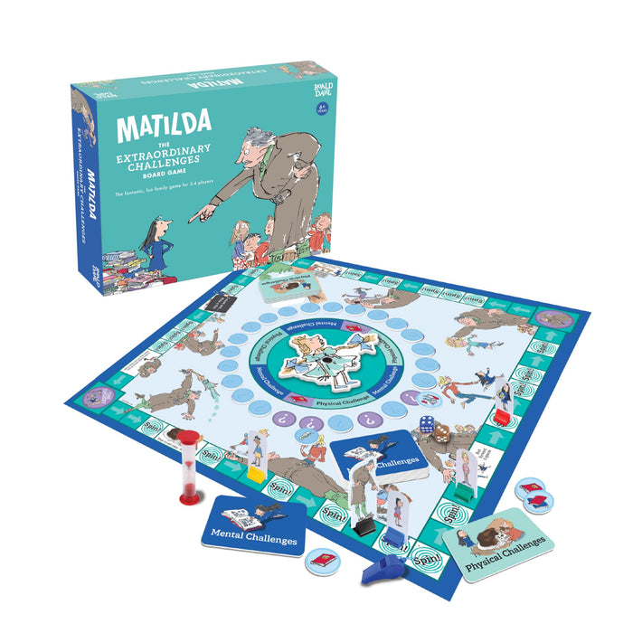 Roald Dahl Matilda The Extraordinary Challenges Board Game, Family Game, 2-4 Players, Mental and Physical Challenges