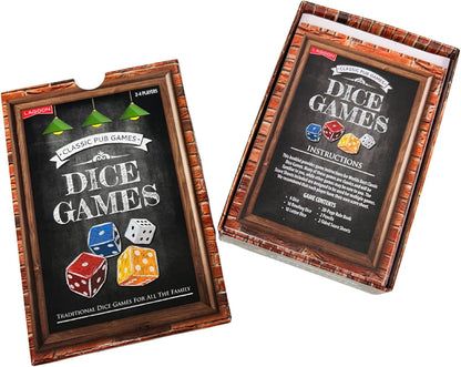 Lagoon Classic Pub Dice Games Set, 26 Wooden Dice, 20 Traditional Games, 2-4 Players