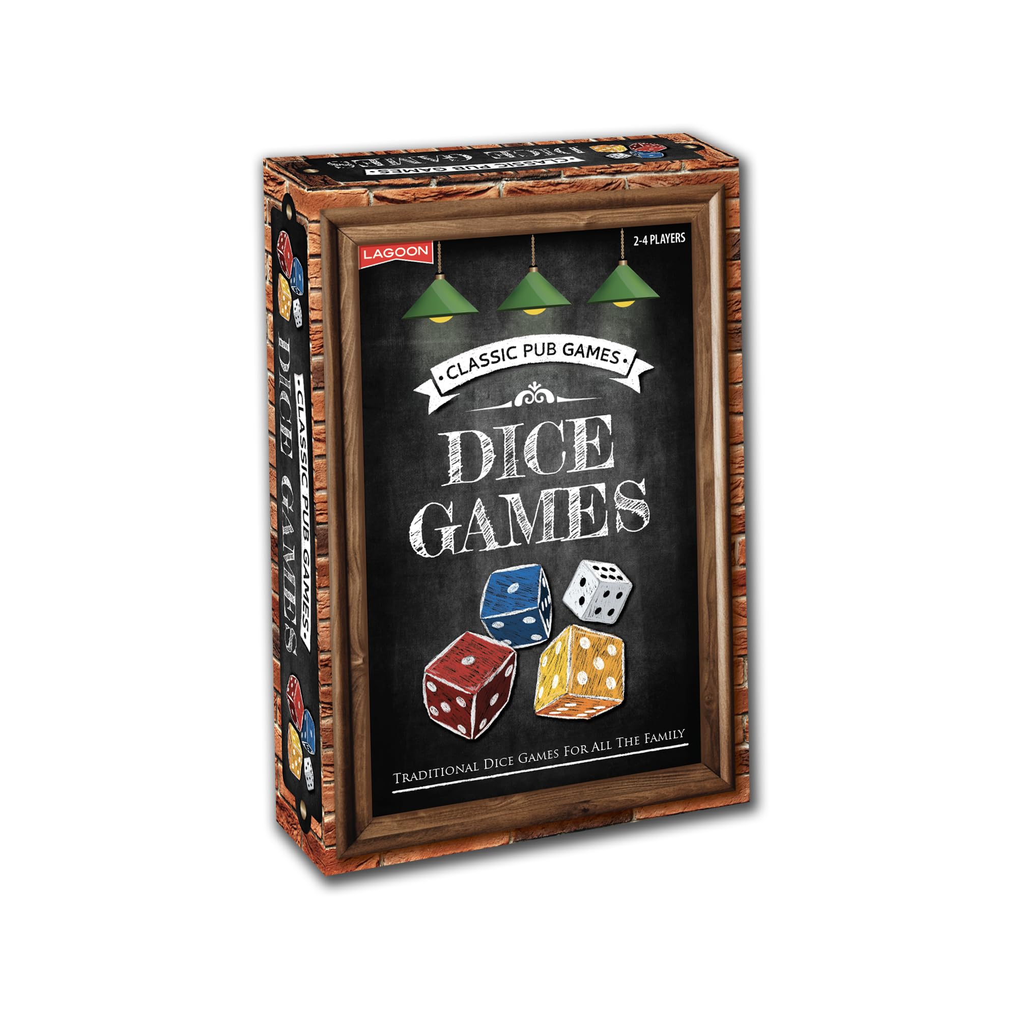 Lagoon Classic Pub Dice Games Set, 26 Wooden Dice, 20 Traditional Games, 2-4 Players
