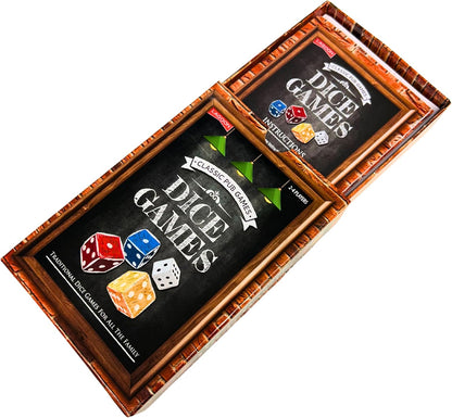 Lagoon Classic Pub Dice Games Set, 26 Wooden Dice, 20 Traditional Games, 2-4 Players