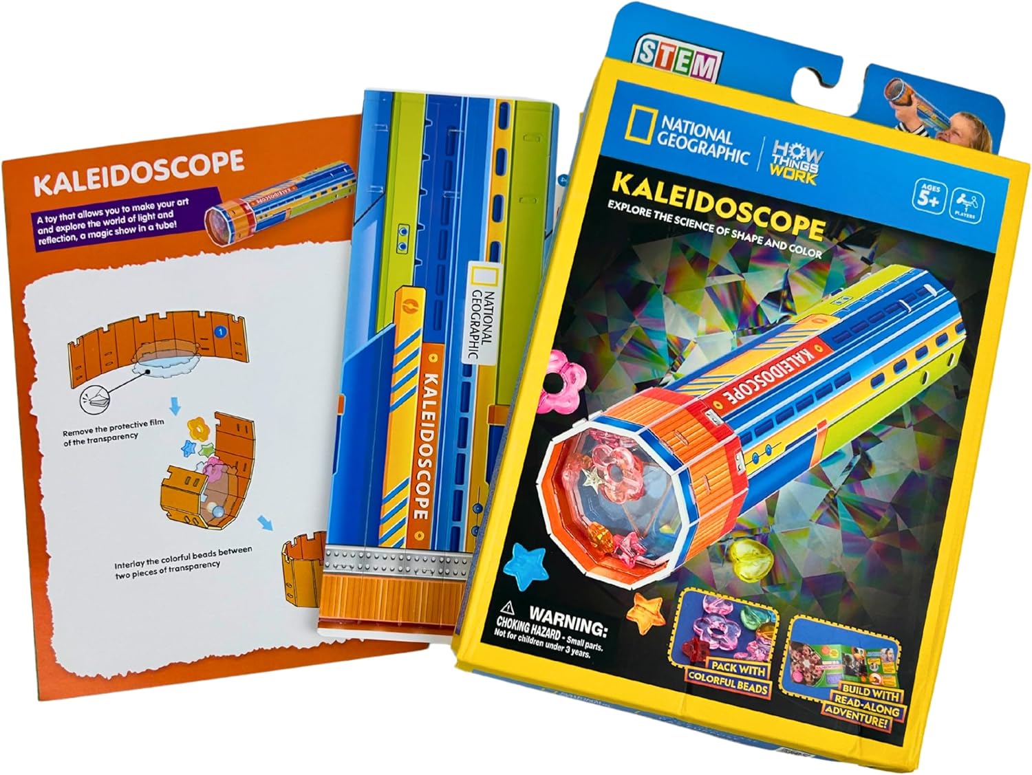 University Games National Geographic Build Your Own Kaleidoscope, STEAM Education Science Toy, Ages 5+