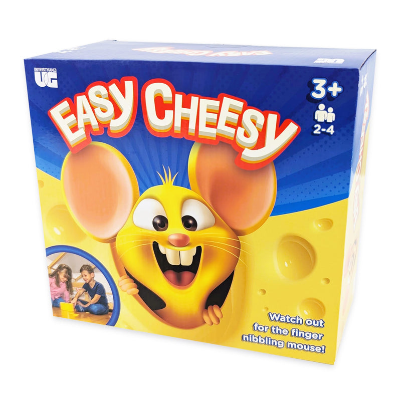 Easy Cheesy Mouse Hide and Seek Game, Ages 3+, 2-4 Players, Family Board Game, Yellow