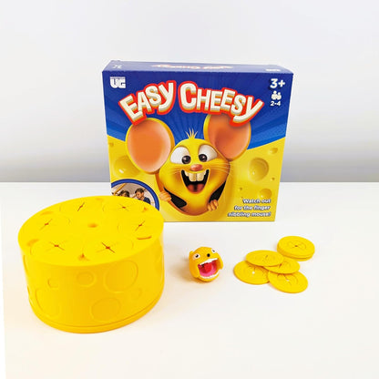 Easy Cheesy Mouse Hide and Seek Game, Ages 3+, 2-4 Players, Family Board Game, Yellow