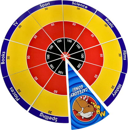 Bullseye The Mini Game, Classic TV Show Card Game with Darts Dice, 2-4 Players, Ages 8+, Blue
