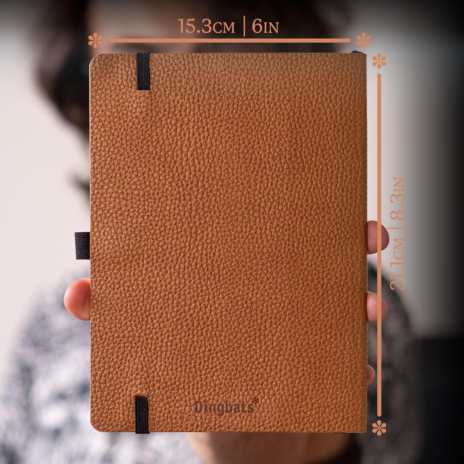 Dingbats* Wildlife Lined Journal Notebook A5 - Vegan Leather Soft Cover - Ideal for Work, Travel, Writing - with Pocket, Elastic Closure & Bookmark