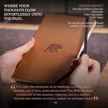 Dingbats* Wildlife Lined Journal Notebook A5 - Vegan Leather Soft Cover - Ideal for Work, Travel, Writing - with Pocket, Elastic Closure & Bookmark