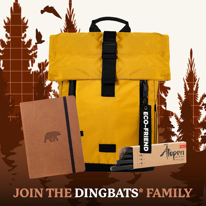 Dingbats* Wildlife Lined Journal Notebook A5 - Vegan Leather Soft Cover - Ideal for Work, Travel, Writing - with Pocket, Elastic Closure & Bookmark