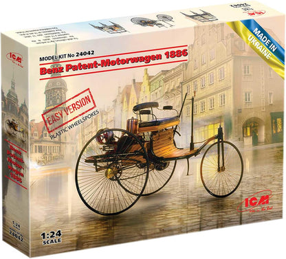 ICM - 1:24 Benz Patent-Motorwagen 1886 (EASY version=plastic wheel-spokes) - Modellbausatz - Auto - Historisch - Sammler ab 14 Jahren