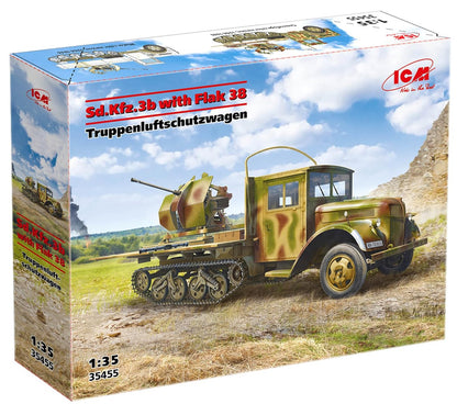 ICM - Maquette Camion Sd.kfz.3b With Flak 38 Truppenluftschutzwagen |icm|35455| 1:35 Maquette Char Promo
