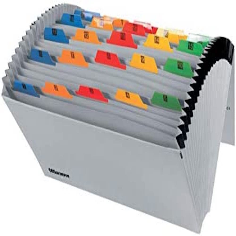 Office Depot Expanding File Foolscap Grey Cardboard, 1-31 Tabs