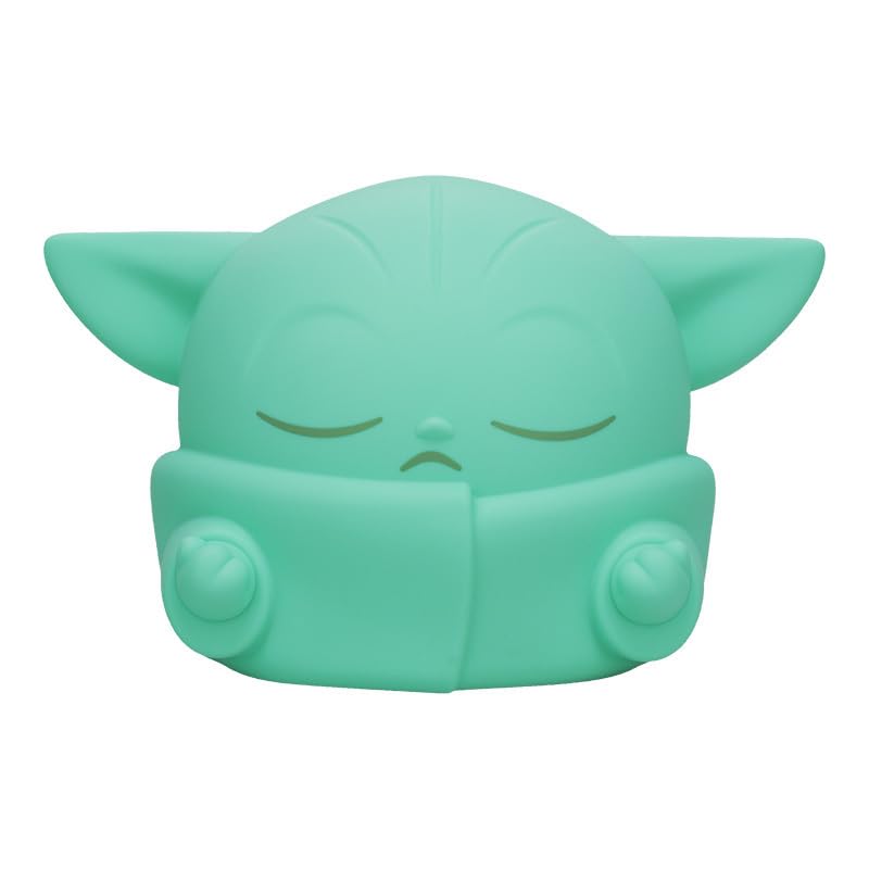 Paladone, Star Wars The Mandalorian Grogu SquishyGlo - Luce notturna in silicone, morbida lampada a LED con 3 livelli di luminosità e spegnimento automatico, ricaricabile per camera da letto dei