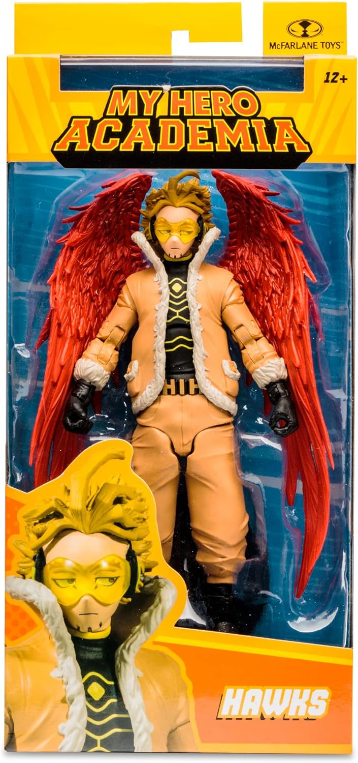 McFarlane Toys, My Hero Academia 7-inch Hawks Action Figure with 22 Moving Parts, Collectible Hero Academia Figure with Collectors Stand Base - Ages 12+