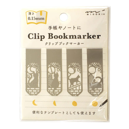 DESIGNPHIL 43404006 Bookmark Clip Book Marker Cat and Moon Pattern A