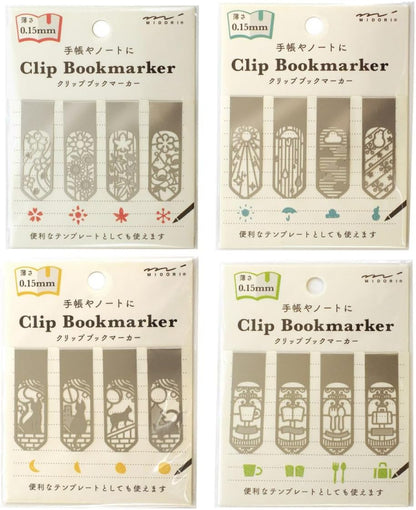 DESIGNPHIL 43404006 Bookmark Clip Book Marker Cat and Moon Pattern A