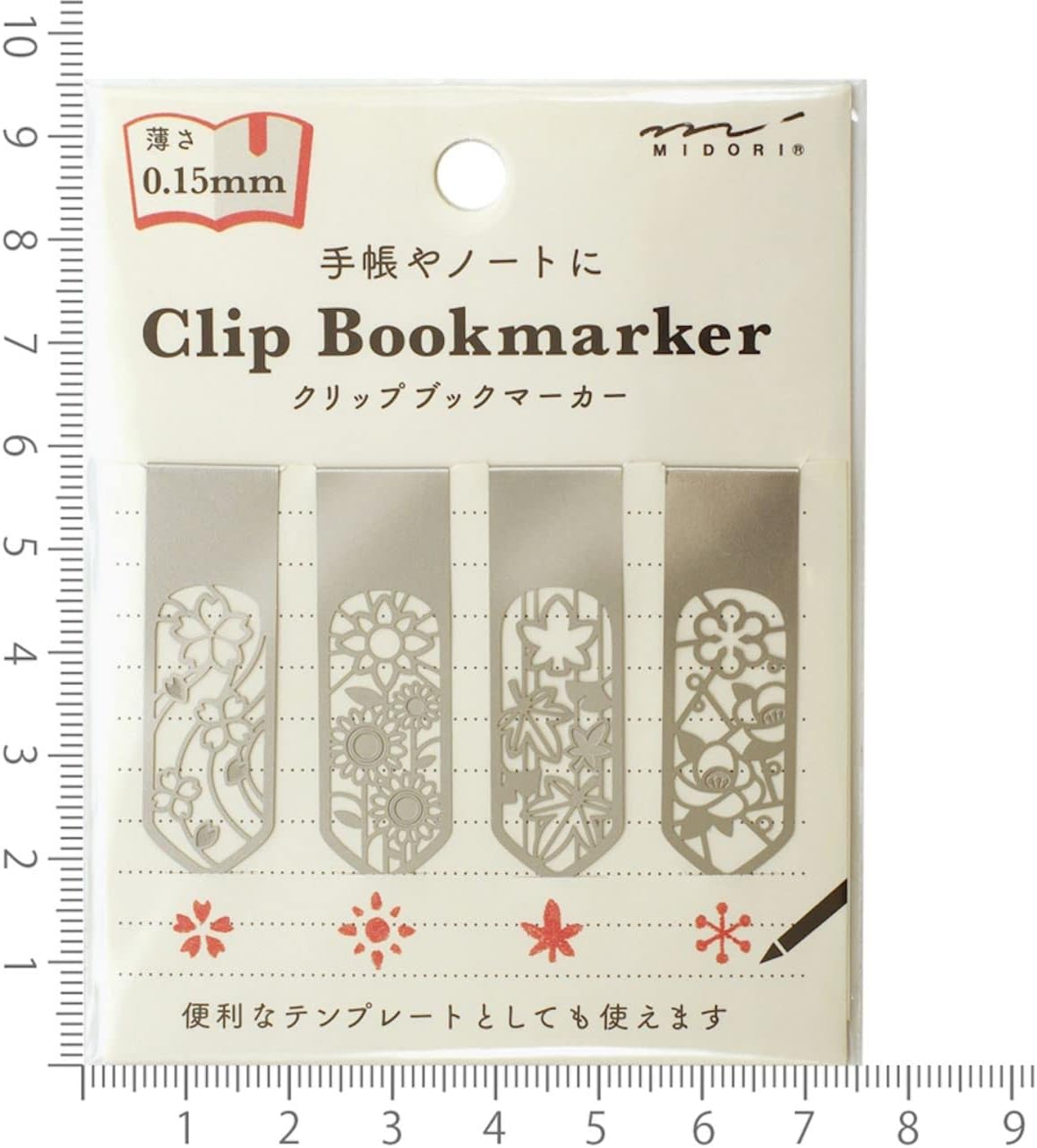 Midori Bookmark Clip Book Marker Floral A 43406006