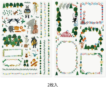 Midori 82672006 Seal Loose Log Forest Animal Pattern, Pack of 2