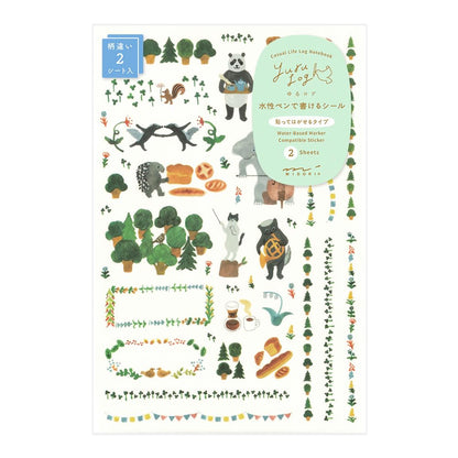 Midori 82672006 Seal Loose Log Forest Animal Pattern, Pack of 2