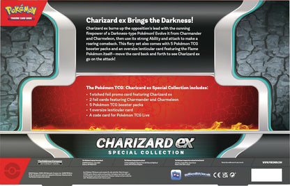 Pokémon TCG: Charizard ex Special Collection (1 Folien-Promo-Karte, 2 Folienkarten, 1 übergroße Linsenrasterkarte und 5 Booster-Packs