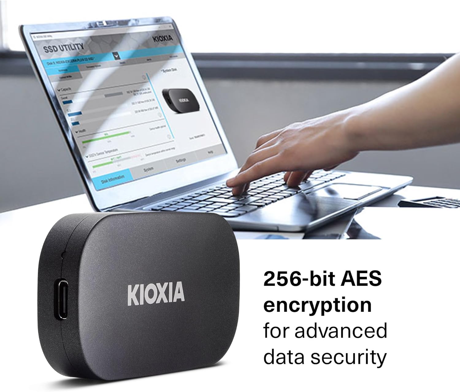 KIOXIA EXCERIA Plus G2 Portable 2TB / Up to 1,050MB/s Read 1000MB/s Write,MIL-STD Drop Tests, 256 AES Encryption, Photographers, Content Creators and Gaming,Smartphone,Mac Compatible External SSD