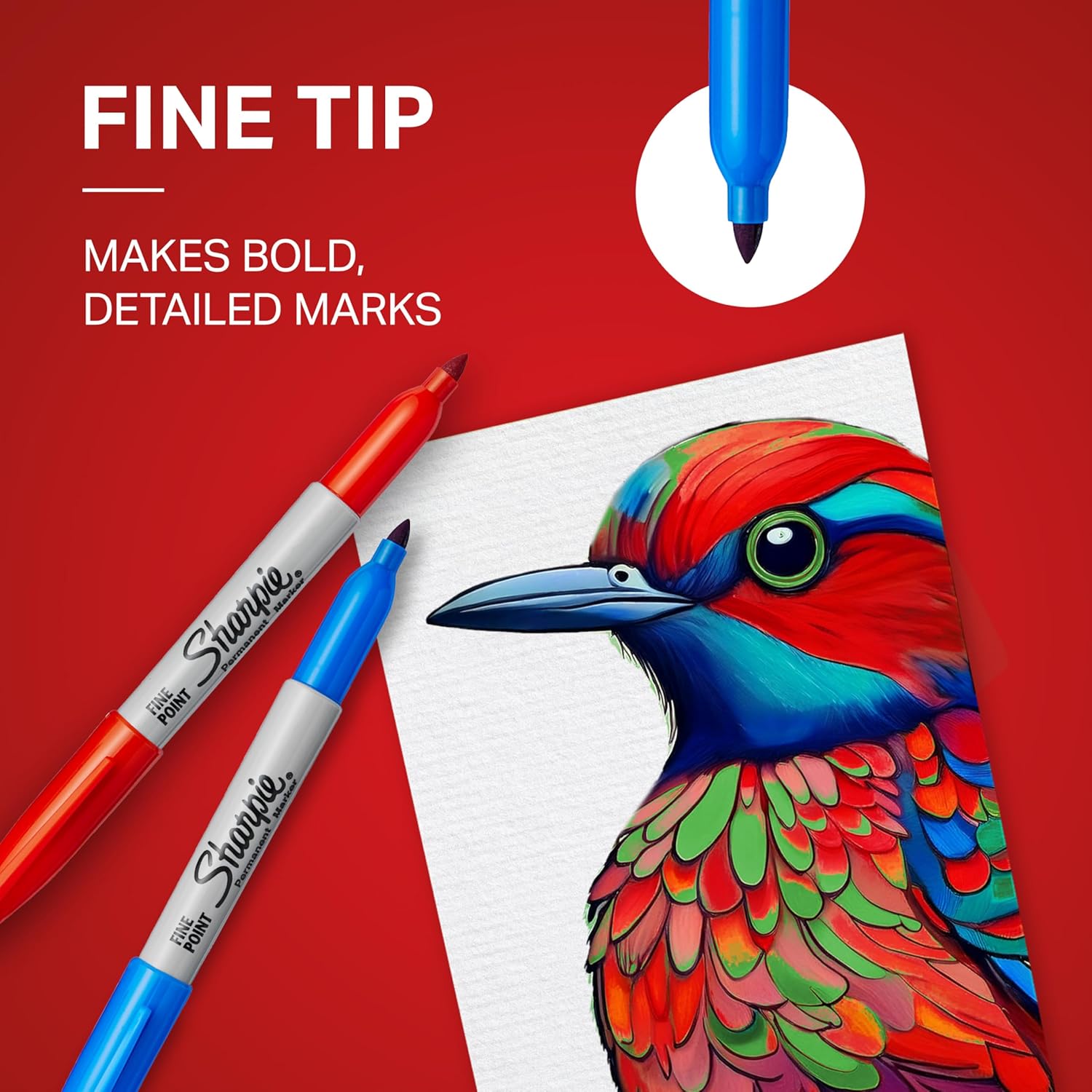 Sharpie Permanent Markers | Fine Point Colouring Pens | Assorted Colours | 18 Marker Pens