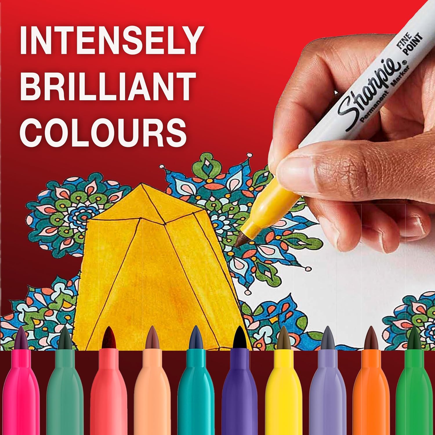 Sharpie Permanent Markers | Fine Point Colouring Pens | Assorted Colours | 18 Marker Pens