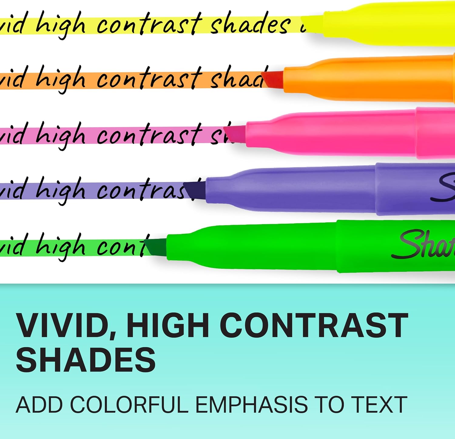 Sharpie Pocket Highlighters | Chisel Tip | Assorted Fluorescent Ink Colours | 12 Highlighter Pens
