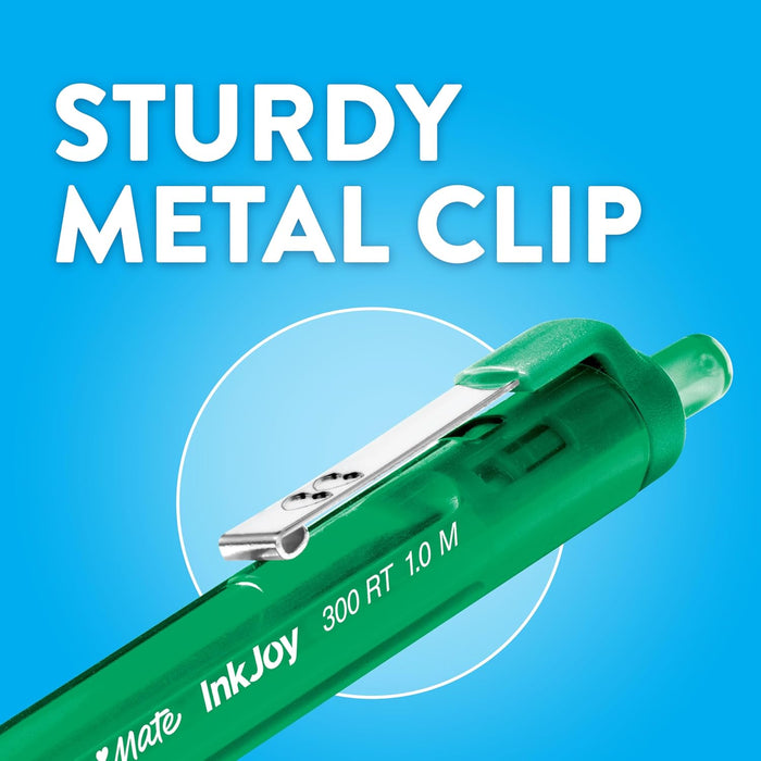 Paper Mate InkJoy 300RT Retractable Ballpoint Pens | Medium Point (1.0 mm) | Assorted Colours | 24 Count