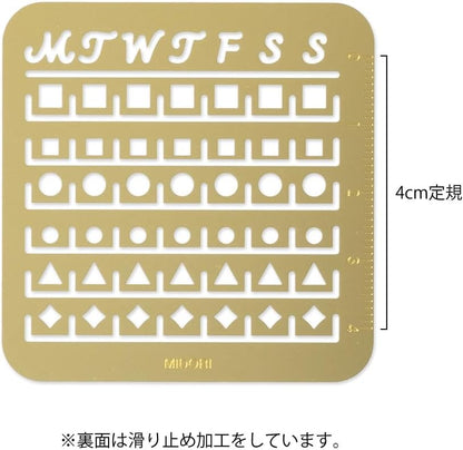 Midori 49099006 Template Notebook Calendar S Monthly Block Pattern