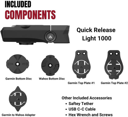 Cycling Front Headlight for the KOM Cycling Quick Release Mounting System (1000 lm