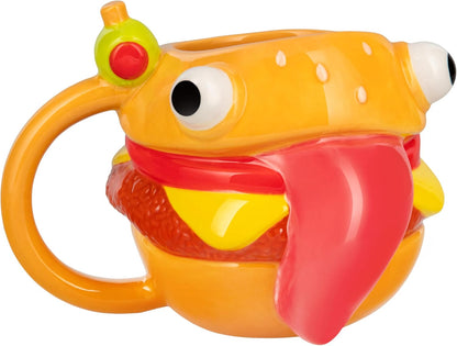 Paladone Fortnite Durrr Burger Shaped Mug 450ml, Officially Licensed Novelty Gaming Ceramic Coffee Cup for Tea, Hot Chocolate and More, Gift for Boys
