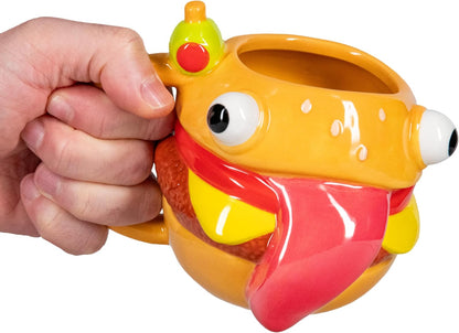 Paladone Fortnite Durrr Burger Shaped Mug 450ml, Officially Licensed Novelty Gaming Ceramic Coffee Cup for Tea, Hot Chocolate and More, Gift for Boys