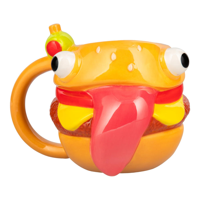 Paladone Fortnite Durrr Burger Shaped Mug 450ml, Officially Licensed Novelty Gaming Ceramic Coffee Cup for Tea, Hot Chocolate and More, Gift for Boys