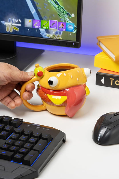 Paladone Fortnite Durrr Burger Shaped Mug 450ml, Officially Licensed Novelty Gaming Ceramic Coffee Cup for Tea, Hot Chocolate and More, Gift for Boys