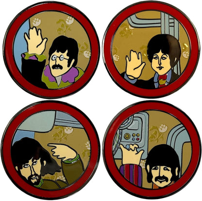 Rock Off officially licensed products The Beatles Yellow Submarine Portholes Boxed Pin Badge Set One Size
