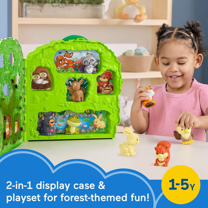 Fisher-Price Little People Toddler Toy Forest Friends Carry Case Playset with Animal Figures for Pretend Play Kids Ages 1+ Years, HWB29