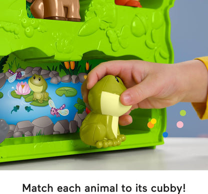Fisher-Price Little People Toddler Toy Forest Friends Carry Case Playset with Animal Figures for Pretend Play Kids Ages 1+ Years, HWB29