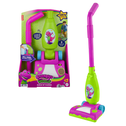 Mattel Barney’s World Toddler Toy Clean Up Vacuum Electronic Push Along, Lights Music & Games for Preschool Kids Ages 2+ Years, HYH03