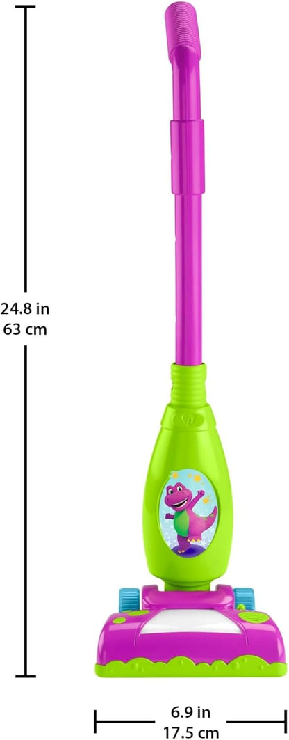 Mattel Barney’s World Toddler Toy Clean Up Vacuum Electronic Push Along, Lights Music & Games for Preschool Kids Ages 2+ Years, HYH03