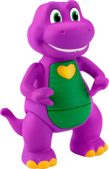 Fisher-Price Barney's World Barney Heart Hands Figurine 14cm Tall with Lights and Phrases for Ages 2+