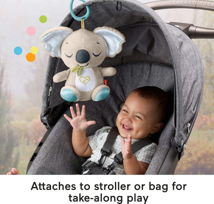 Fisher-Price Baby Toy On-the-Go Koala Soother, Plush Portable Sound Machine with White Noise & Music for Newborns Ages 0+ Months, JBD65