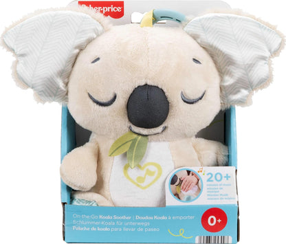 Fisher-Price Baby Toy On-the-Go Koala Soother, Plush Portable Sound Machine with White Noise & Music for Newborns Ages 0+ Months, JBD65