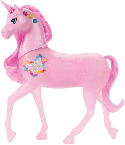 Barbie Sparkle Lights Toy Unicorn with 20 Interactive Combos of Lights, Sounds & Music, Press Buttons & Pet Head to Play, JCP78